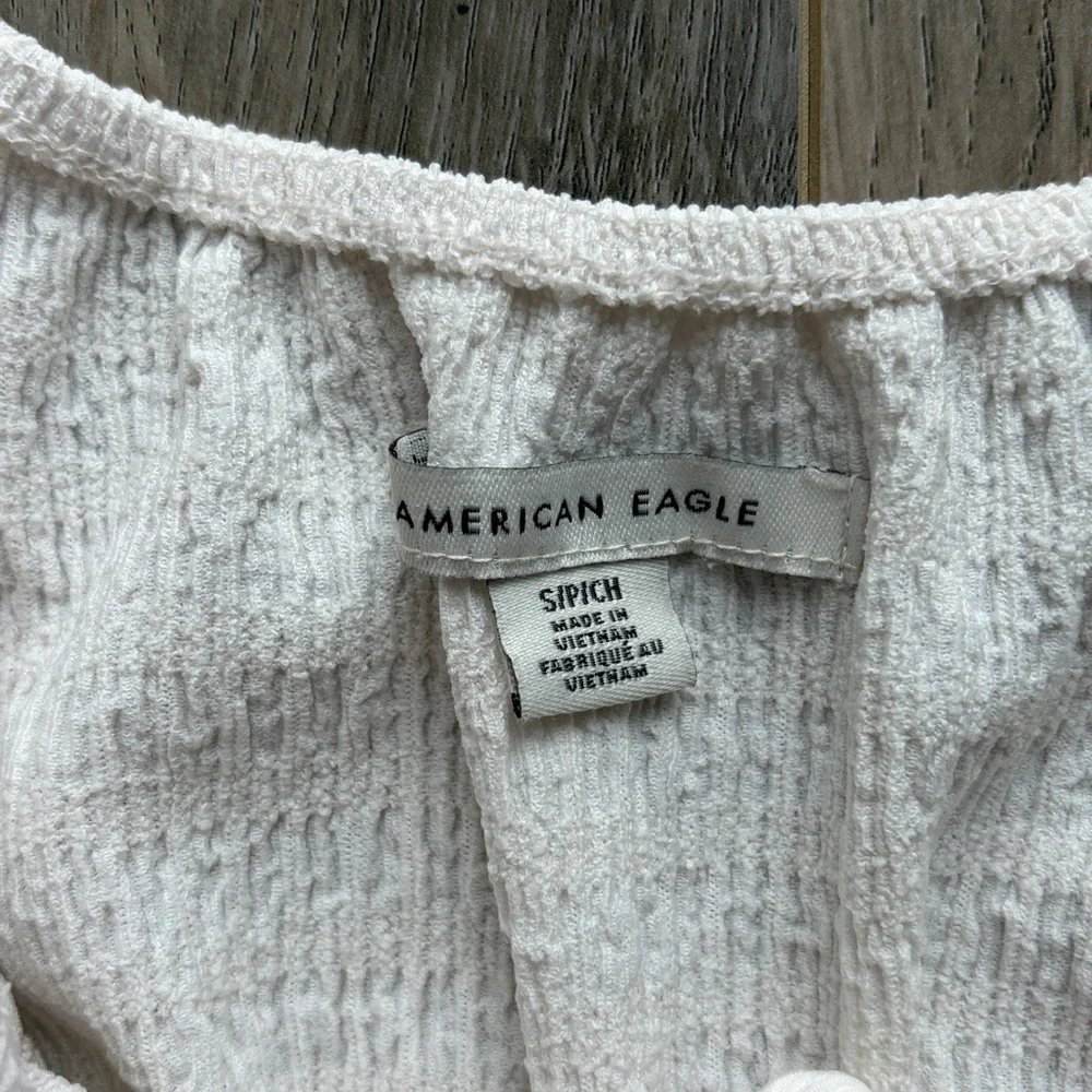 American Eagle Cream Puff Sleeve Top - Picture 4 of 5